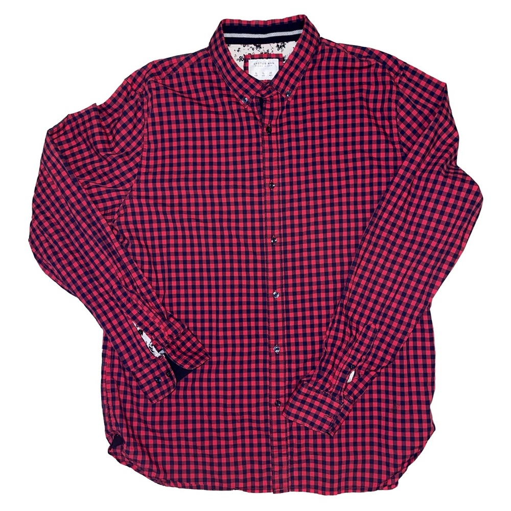 Cactus Man, Men's Size XL, Long Sleeve Button Down Plaid Shirt
